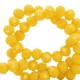 Abalorios de vidrio rondelle Facetados 4x3mm - Amarillo destello-revestimiento pearl shine
